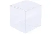 My Decorations 100 Pack Of 6Cm Clear Pvc Plastic Folding Packaging Small Rectangle/Square Boxes For Wedding Jewelry Gift Party Favor Model Candy Choco