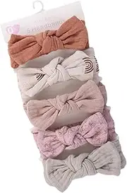 Head Bows for Baby Girls, Baby Bows Headbands, 7.1x1.4inch Hair Bands with Knot, Elastic Head Wrap Accessories for Daily Wear