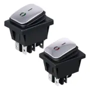 6 Pin Toggle Switches 16A/220V LED Lighted Rocker Switches for Marine Boats