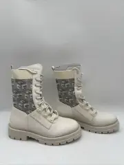 NWB GUESS Women's Odalis Lace Up Combat Boots White Size 8