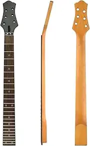 TJSCFY Guitar Neck 24 Fret 25.6inch Maple Paddle Head Fretboard Guitar Parts Replacement Unfinished Replacement Lp Baritone Guitar Neck