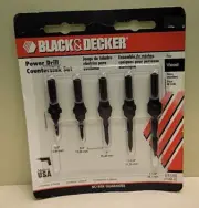 Black Decker U1588 CounterSink Bit Set 5 Pc 5/8, 3/4, 1", 1-1/4, 1-1/2 NOS USA