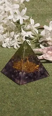 Orgone Peridot Amethyst Tree of Life Pyramid (B1)