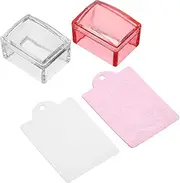 DECOMELODY 2pcs French Tip Tool: Nail Art Stamper Kit with Stamping Plates for DIY Together Home Manicure Starter Tool Salon Assorted Color