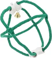 Happyyami Parrot Rope Bird Swings for Parakeets Hanging Parrot Bird Rope Perch Large Parrots Chewing Budgie Plush Bird Cage Swing Cotton Rope Green
