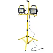 Dual Head 40W 3200 Lumen LED COB FLOOD WORK LIGHT STAND /TELESCOPING TRIPOD