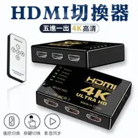 在飛比找蝦皮商城優惠-HDMI 分配器 5進1出 HDMI切換器 1.4版 支援4