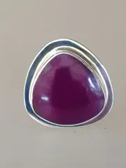 Large Sterling Silver purple tear drop framed ring taxco .925 Amerhyst 50% off