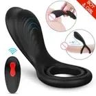 Rechargeable Remote Control Textured Cock Penis Ring Vibrator Sex Masturbator