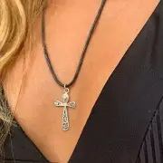 Ankh Silver filagree Pendant necklace