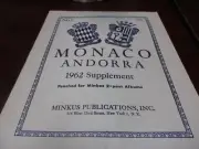 "MINKUS" 1962 SUPPLEMENT MONACO ANDORRA #2 W/FREE SHIPPING!!!
