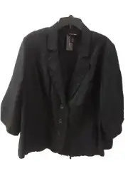 Lane Bryant SZ 26 Black Jacket / Blazer 99% Linen