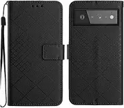Compatible with Google Pixel 6 Pro 5G Case,Compatible with Google Pixel 6 Pro 5G Kickstand Flip Card Slots PU Leather Phone Cover Black