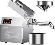 Electric Oil Press Machine, Commercial Stainless Steel Oil Press, Hot and Cold Nut Seed Extractor for Nuts, Walnuts, Flax Seeds, Olive Kernels, Almonds