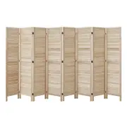 Oikiture 8 Panel Room Divider Privacy Screen Natural