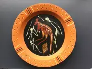 Large Terracotta Plate with Aborigine-painted designs