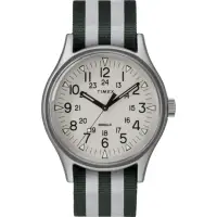 在飛比找momo購物網優惠-【TIMEX】天美時 MK1 潮流軍錶(銀面/銀綠條紋 TX