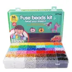 優肯融合豆DIY  拼拼豆豆   兒童塑膠玩具5MM拼豆  格子盒36色套裝