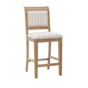 Linon Home Decor Counter Stool 18.25" w/ Stripe Ticking Fabric, Wood Greywashed