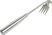 Stainless Steel Grass Tool, Grass Puller, 4 Teeth Handheld Stainless Steel Grass Puller, Digging Portable Ground Devices, Removable Handle for Plant-based, Crabbgrass