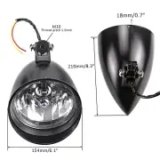 Bullet Headlight for Chopper Bobber Softail Motorcycle Black