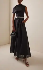 [Brandon Maxwell] The Genevieve Draped Knit Maxi Dress