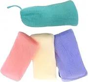 IWOWHERO 4Pcs Exfoliating Mesh Soap Pouch Colored Soap Bag for Foaming and Shower Use Includes Convenient Drawstring Holder for Quick Drying