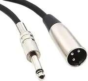 Devinal Unbalanced XLR Male to 1/4" Inch TS Mono Male Plug Audio Connector, 6.35mm to XLR Cable for Amplifiers, Instruments etc.[10 Feet]
