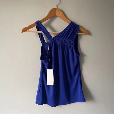 New Karen Millen Cami Blouse Top Floaty Blue UK 8 Sleeveless £55 BNWT
