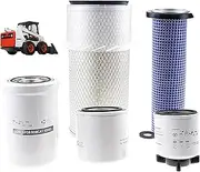 Air Filter & Oil Filter & Skid Steer Filters kit Compatible for Bobcat 743 751 751G 753 763 773 7753 763G 773G S130 S150 S160 S175 S185 S205 T140 T180 T190 Replace# 6598362 6598492 6675517 6667352