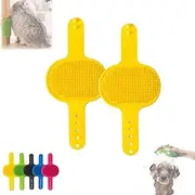 Silicone Grooming Strap Pad for Cats, 2 Pack Cat Self-Cleaning Groomer Brush, Cat Massager with Adjustable Strap, Pet Grooming Tool for Climbing Frames Table Legs