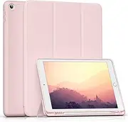 KVTVOU Case for iPad 6th /5th Gen (2018/2017) 9.7 Inch with Pencil Holder,Slim Trifold Stand Soft TPU Back Cover,Auto Sleep/Wake,iPad 9.7 inch Case for Model A1822/A1823/A1893/A1954, Pink