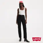 【LEVIS 官方旗艦】女 WEDGIE高腰修身直筒排釦牛仔長褲/黑色基本款/彈性布料 及踝款 熱賣單品 34964-0023