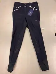 Premier Equine "Coco" Navy Full Seat Breeches w Silicone Seat. Size 24.