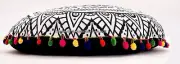 Ombre Mandala Large Round Floor Pillows Indian Decor Cushion Pouf Pom Lace Throw