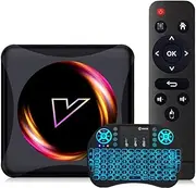 Android 11.0 TV Box,Set Top Box 4GB RAM/64GB ROM RK3318 Quad-Core Support Ethernet 2.4Ghz WiFi 4K 3D Smart TV Box with Mini Wireless Keyboard Backlit,2gb+16gb