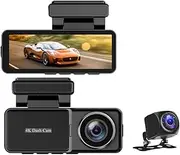 4K 3.2Inch Dash Cam Hidden Car DVR Mobile WiFi App Control WDR Video Recorder Night Vision Rear 2Channel Black Box(with GPS,No TF Card)