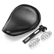 3" Solo Autobike Black PU Leather Seat Saddle Bracket For Harley Bobber Chopper