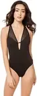 Shan Women's 173868 Monika Plunge One-Piece Strappy Swimsuit Black Size 8