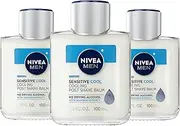 NIVEA MEN Sensitive Cooling Post Shave Balm with Vitamin E, Chamomile and Seaweed Extracts, 3 Pack of 3.3 Fl Oz Bottles