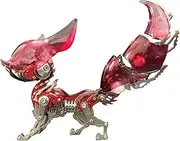 DIY Mechanical Fox Model Kit, Metal Assembly Construction, 339 Pieces, Red and Silver (red)