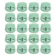 0.7x0.8" Cord Locks, 100 Pack Double Hole Spring End Toggle Stopper, Mint Green