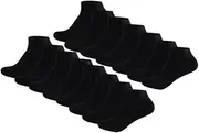 [DOLAFO] 15 Pairs of Disposable Cotton Trainer Socks for Men and Women for Travel Hotel Ankle Socks Single Packed, Black White Grey, UK3-9