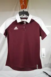 NEW Adidas Climalite Women's Polo Shirt 1850W $60 Maroon / White - XS