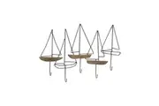 Willow & Silk Metal/MDF 70cm Sailboats 5-Hook Coat/Hat/Scarf Rack/Organiser