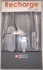 The Original Mighty Bright Recharge Clip White Rechargeable Reading Book Light