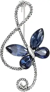 [Generic] Butterfly Music Note Rhinestones Brooches Lapel Pin Delicate Sparkly Crystal Musical Pins Dress Suit Shirt Scarf Jackets Hat Bag Brooch for Women