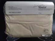 NEW Vintage JC PENNY Smooth Touch No-Iron PERCALE Cream Twin Flat Sheet MARTEX