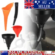 3x Fuel Funnels Set Plastic Long Neck Oil Funnels with Detachable Filter ET