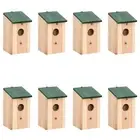 8x Solid Pine Wood Bird Houses Aviary Bird Nesting Box Cage Bird Supply vidaXL